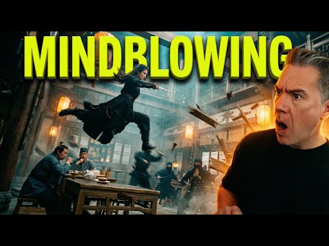 Seedance 2.0 review thumbnail with a creator reacting to a woman leaping through a restaurant action scene