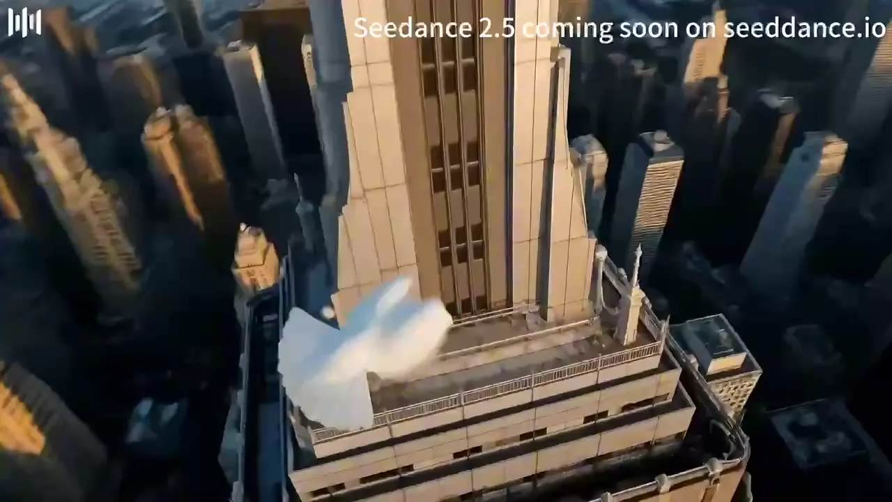 رسمي Seedance ملصق إطلاق 2.5 الرسمي مع أفق مدينة جوي