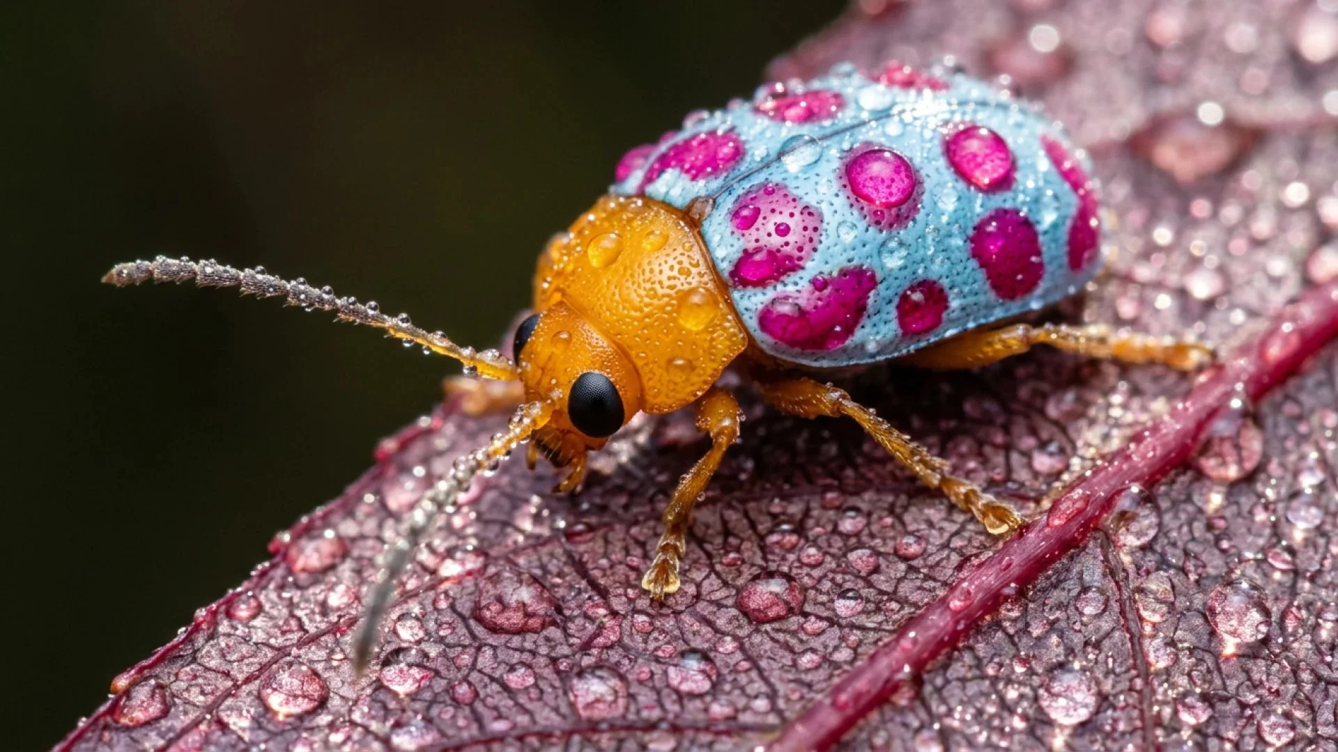 Google official Nano Banana 2.1 example: macro photo of a dew-covered beetle on a leaf
