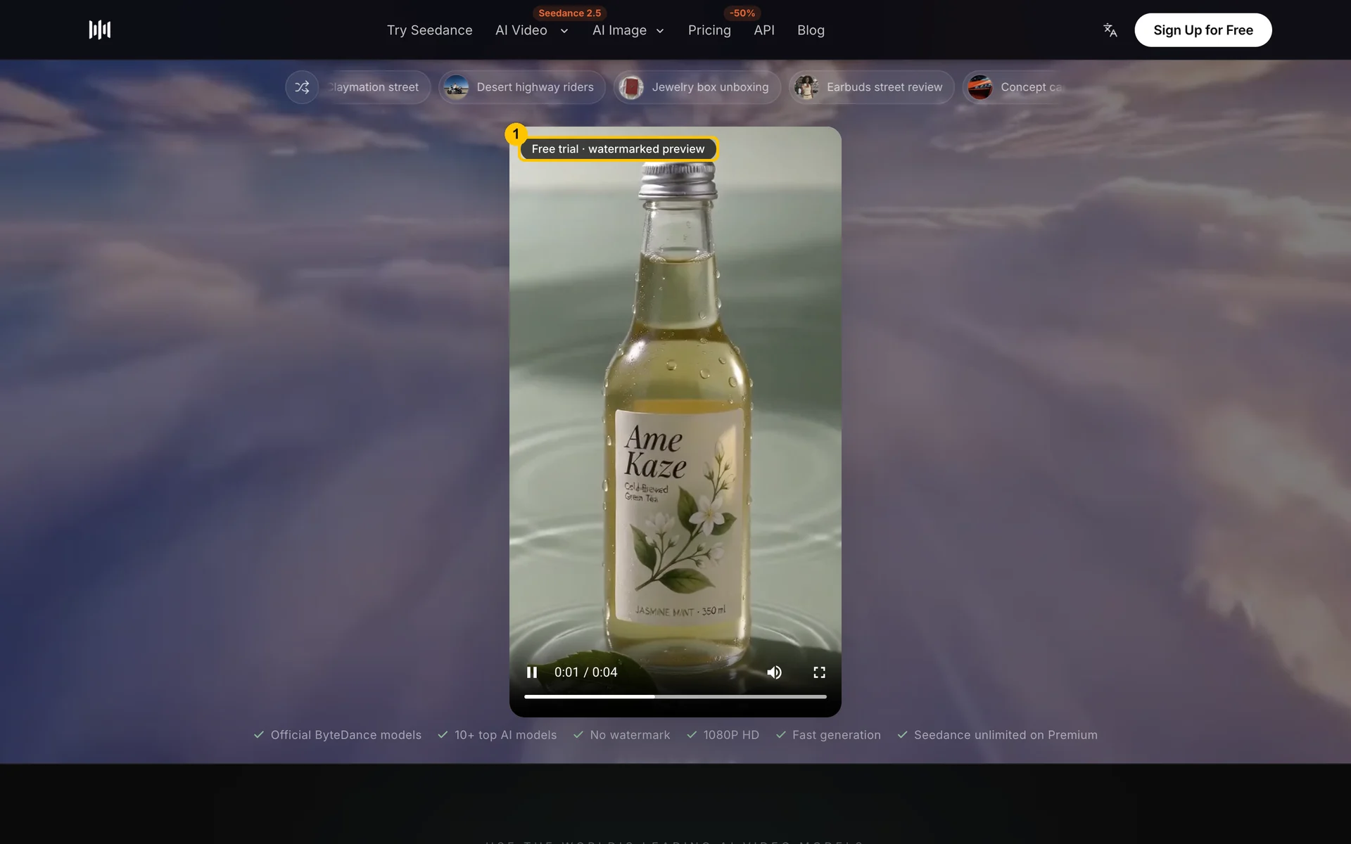 Finished no-login trial clip marked as a watermarked preview