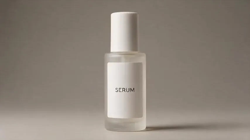 Prueba de Seedance 2.5 con el prompt de cuidado de la piel: un macro de una botella de sérum esmerilada con condensación y una gota sobre la etiqueta y, después, la botella completa con la sombra de una hoja en el fondo.