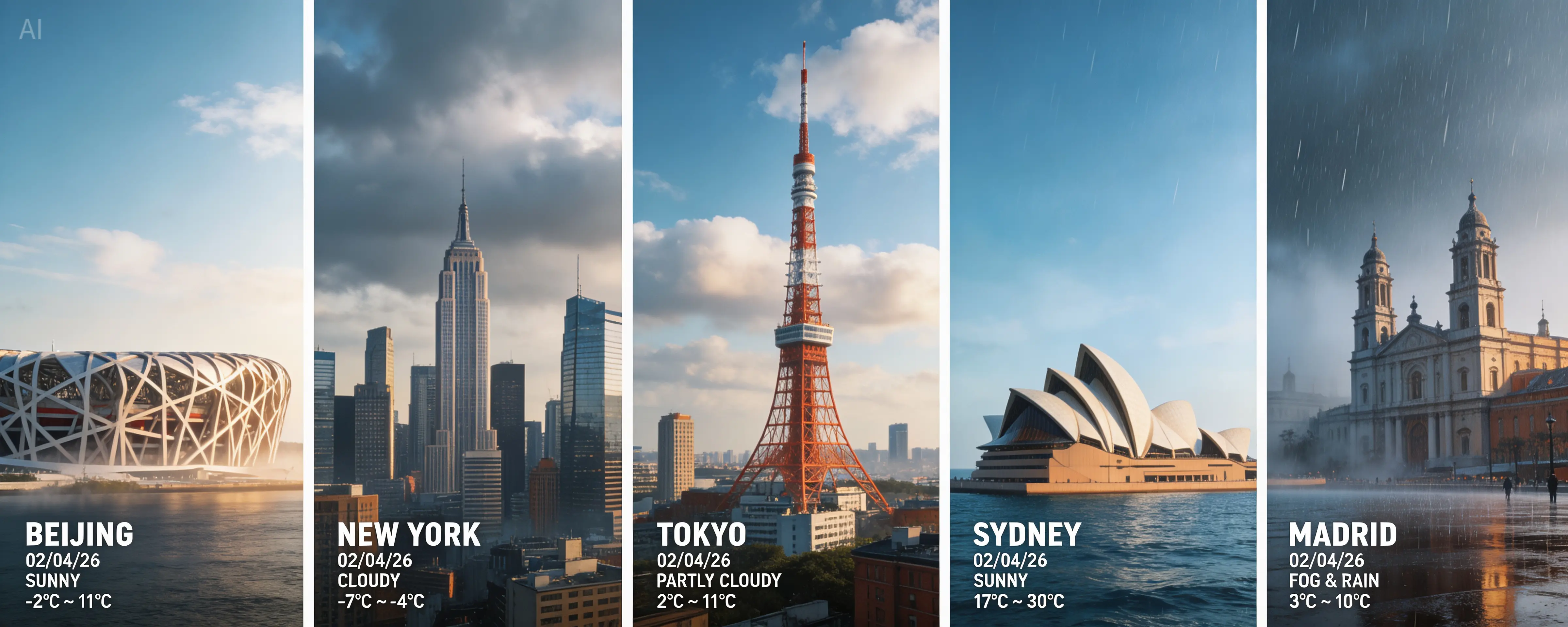 Official Seedream 5.0 Lite live weather dashboard example