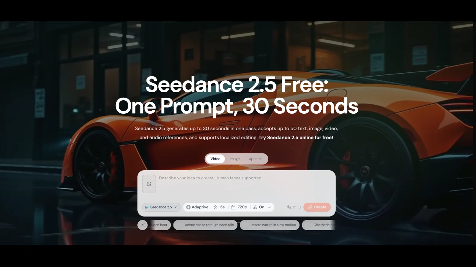Seedance 2.5-Modellarbeitsbereich